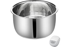 Replacement Rice Cooker 5.5 Cup Inner Pot Compatible with Tiger JBV-A10U Inner Pot, 304 Stainless Steel Inner Bowl, Durable P