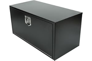 Gooeap 36"X18"X18" Underbody Steel Truck Box Black Heavy Duty Steel Trailer ToolBox Pick Up Truck Tool Box Storage Organizer w/Lock & Keys