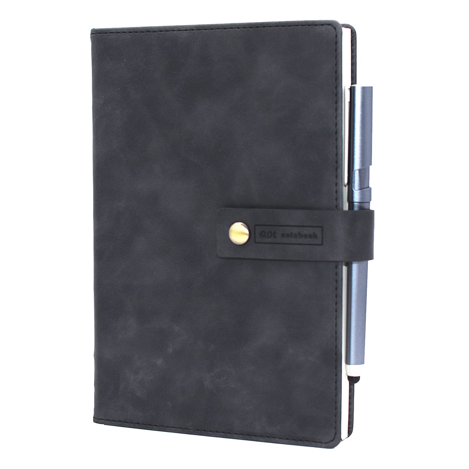 A5 408 Pages/204 Sheets Classic Journal Notebook Office Agenda Planner Organizer Notebook Business Work Record Thickened Meeting Diary Book School Stationery Supplies with Pen (Black)