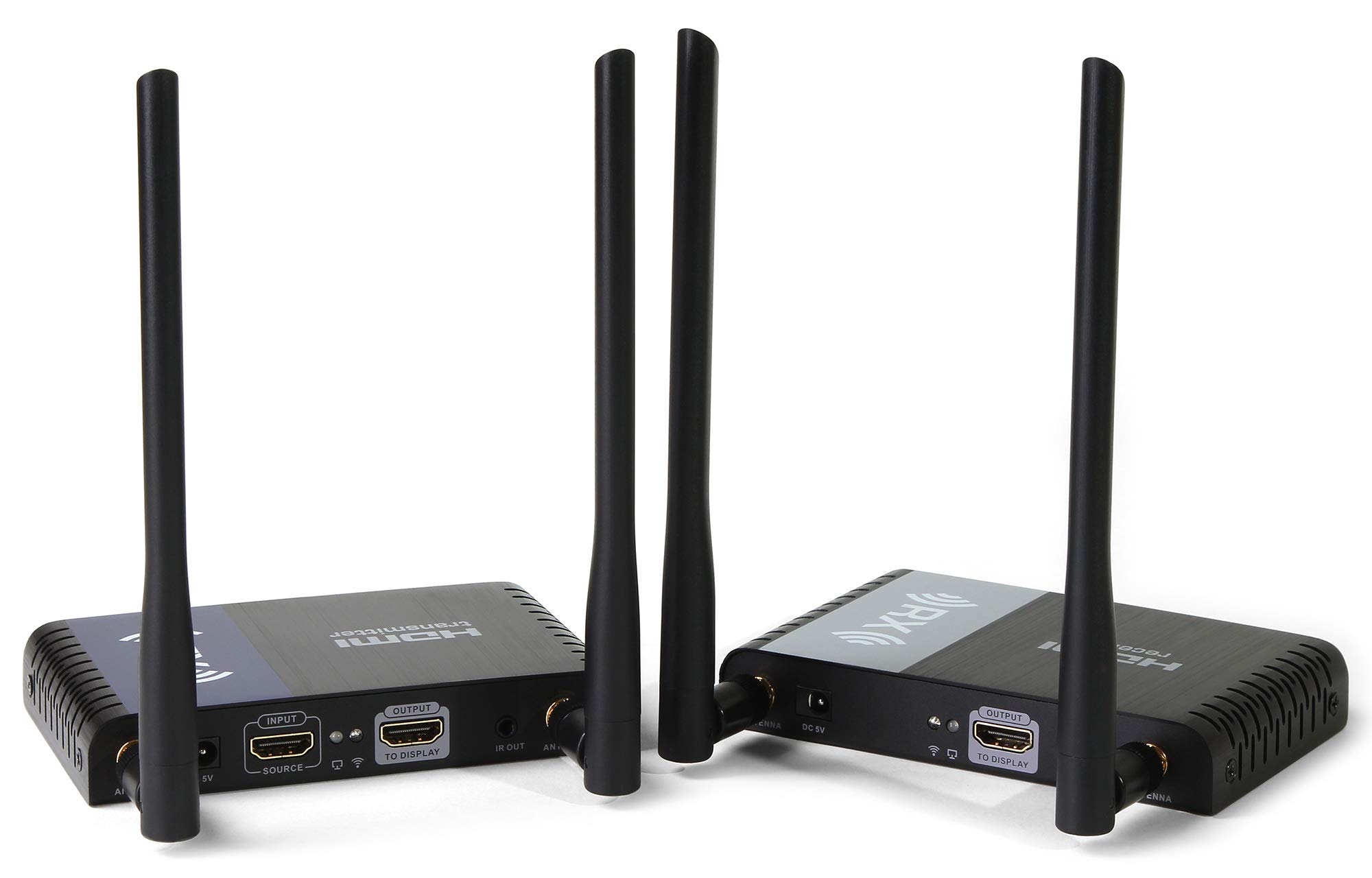 Micca Wireless HDMI Extender 1080P Full HD 330ft Line-of-Sight Long Range 5GHz Transmitter and Receiver with Integrated HDMI Splitter and IR Pass-Back