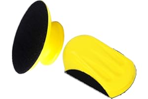 VIBRATITE 5 Inch Hook and Loop Round & Mouse Hand Sanding Block, Ideal for Woodworking, Furniture Restoration, Home and Automotive Body,Sanding Pad Hook Backing Plate for Sanders or Polishers,2PCS