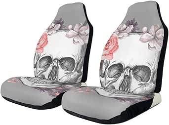 Amazon.com: Car Seat Covers Skull Red Rose1 Elastic Bucket Seat Cover