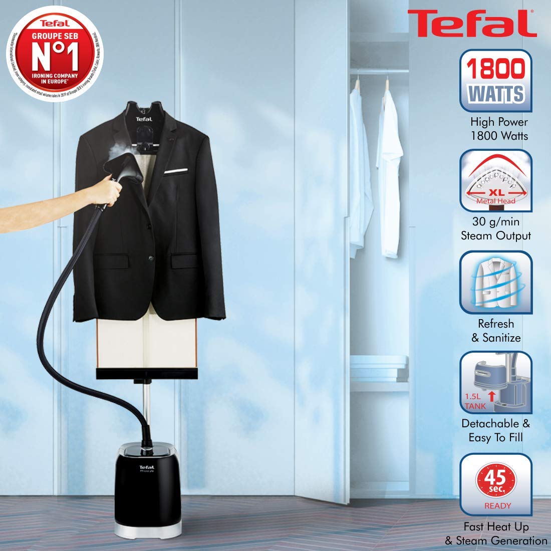 Top 10 Best Handheld Garment Steamers in India 2 Tefal Pro Style 1800-Watt Garment Steamer