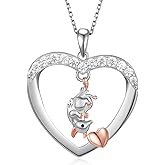 Cujiesp Opossum Necklace 925 Sterling Silver Possum Animal Necklace Pendant Jewelry Stuff for Women Animal Lover Gifts