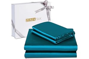 ZIMASILK 100% 19 Momme Mulberry Silk Bedding Set - Queen Size 4-Pieces - Soft, Silky & Hypoallergenic for Luxury Sleep, Good 