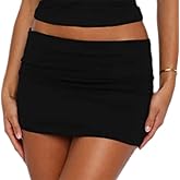 RUINIXCW Y2k Mini Stretch Skirts for Women Casual Fold Over Low Waist Bodycon Pencil Skirt Trendy Party Going Out Streetwear