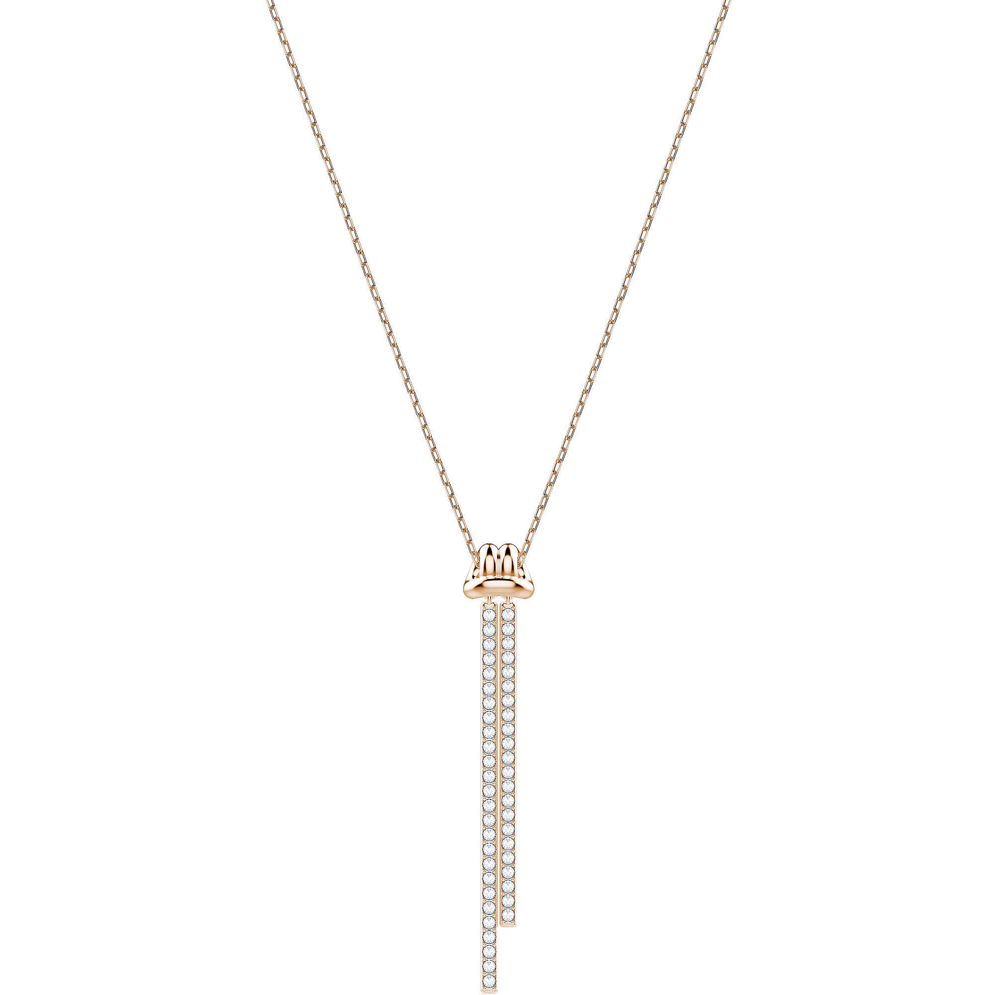 Swarovski Women’s Rose-Gold Tone Plated, White Crystal, Lifelong Y Pendant
