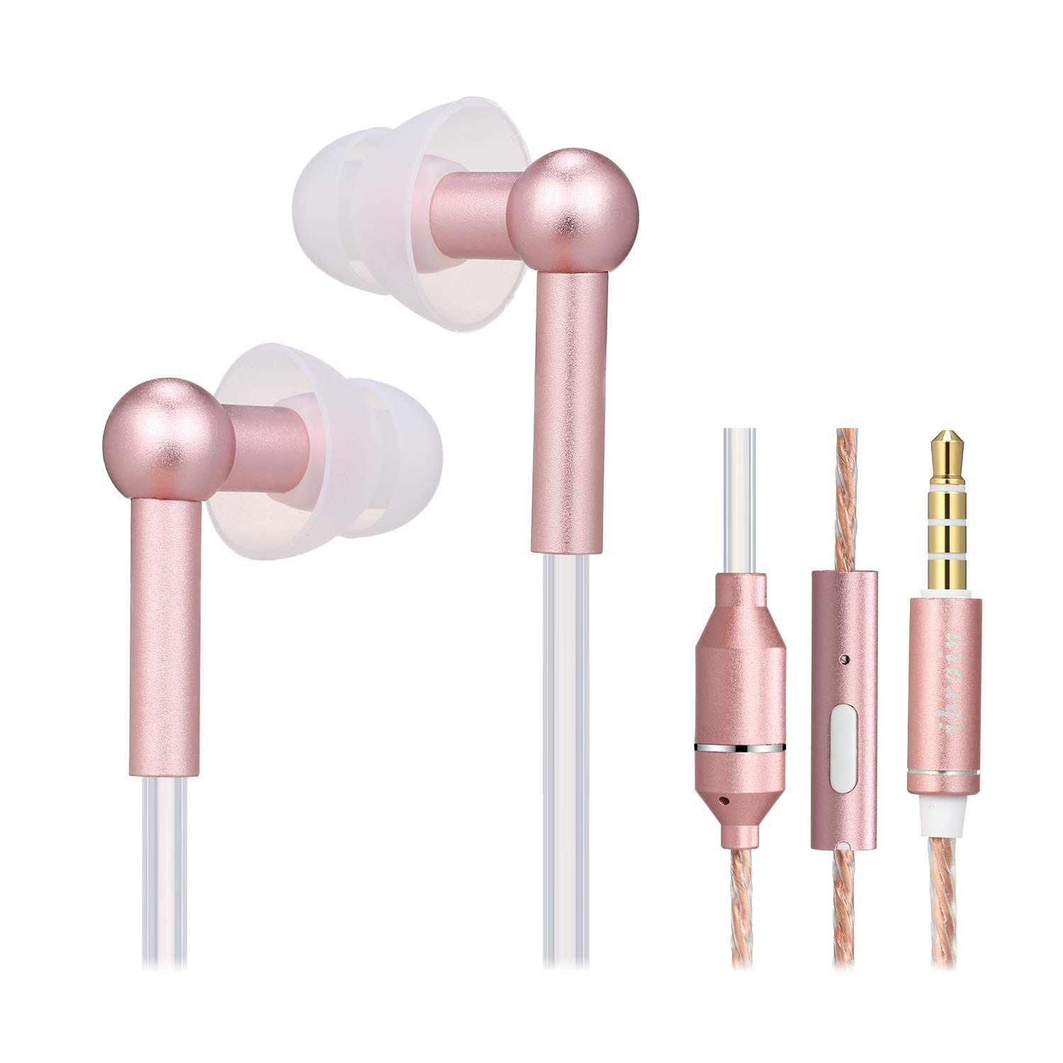 Docooler IBRAIN FC31 Air Tube Anti-Radiation In-Ear Headphones 3.5mm Wired Music Headset Radiation-Free Headphones Noise Reduction Volume Control with Microphone