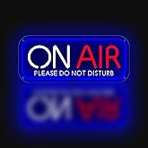 ON AIR Neon Sign - Bright LED Studio Light for Streaming Room, Podcast Decor, USB Powered, Dimmable Recording Light, Wall Mount & Desk Stand(16x7 Inch)
