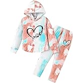 Afsmlys Kid Toddler Girl Clothes Tie Dye Hoodie Sweatshirt Little Girls Fall Pullover Hooded Pant Outfits Set