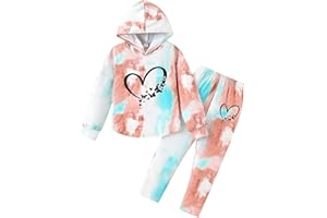 Afsmlys Kid Toddler Girl Clothes Tie Dye Hoodie Sweatshirt Little Girls Fall Pullover Hooded Pant Outfits Set