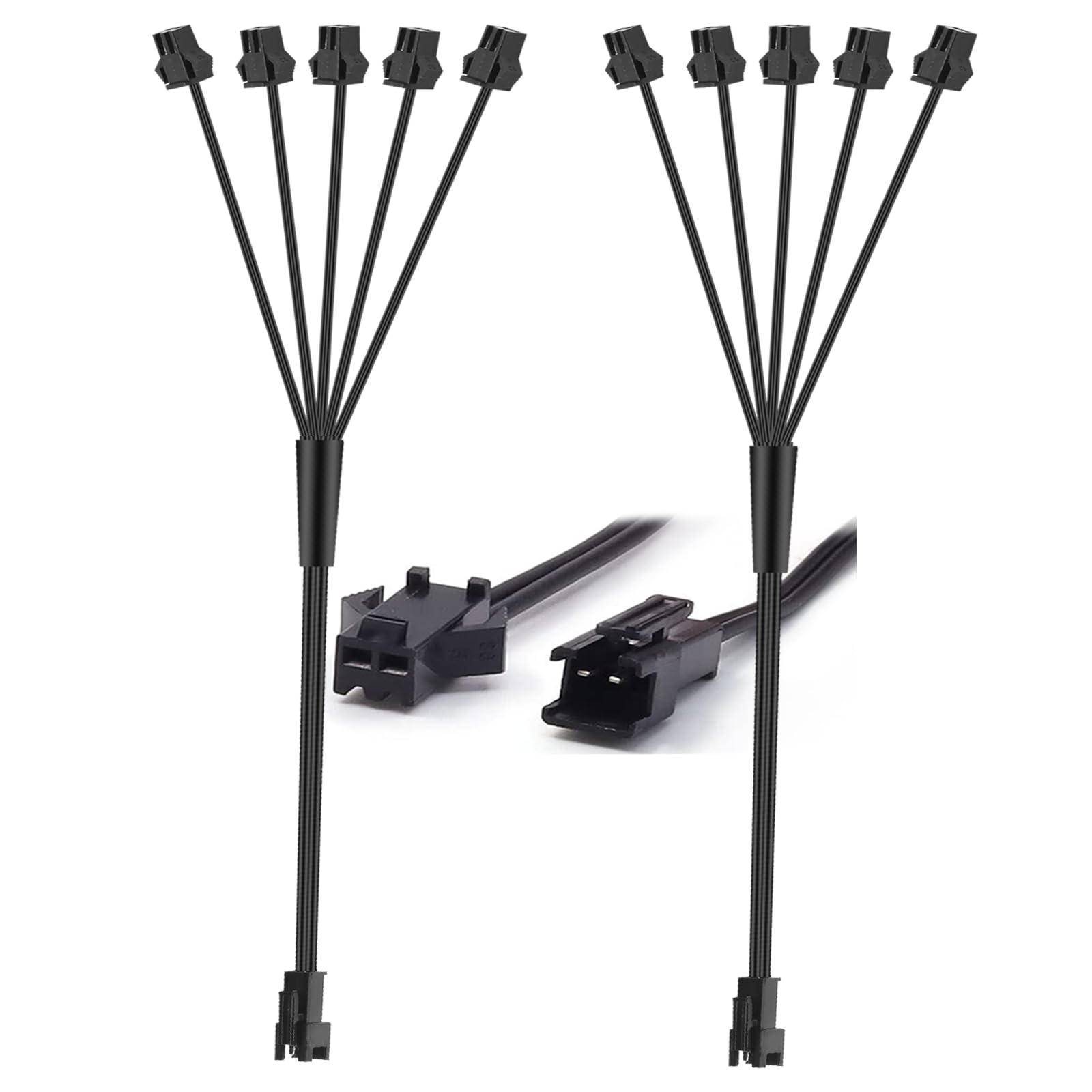 Ourbest 5in1 EL Wire Connector, 5 Inch, 1 Female to 5 Male Extension Core Splitter, Compatible with LED Strip, EL Wire Neon Glow Lamp Driver