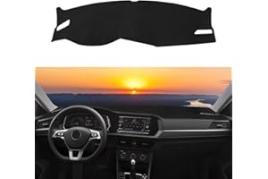 Rilsen Dashboard Cover Mat Custom Fit for Volkswagen Jetta 2019-2024 2025 Dash Cover Nonslip Dash Mat Protector Sunshade No Glare Black
