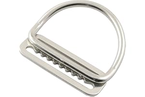 JCBIZ Bend D-Ring Welded Serrated Buckle 61x23x5mm 316 Stainless Steel D-Ring Underwater Diving Weight Belt Holder
