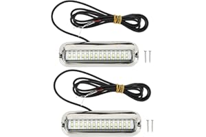 Marine Led Underwater Lights Marine Led Lights 42LEDS Waterproof Underwater LED Boat Light 10‑30V DC Drain Plug Light for Yac
