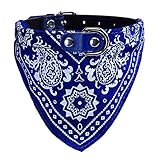 Howstar Pet Neckerchief, Adjustable Puppy Collar Dog Bandana Scarf Doggy Necklace (M, Blue)