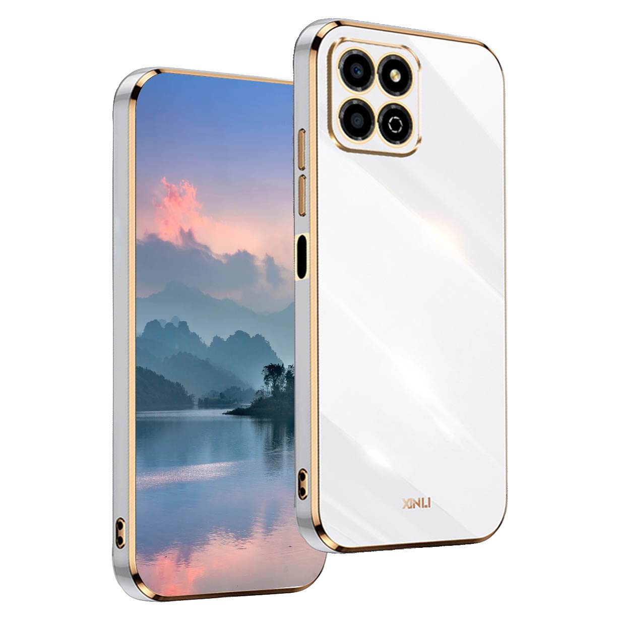 UPLAI Case for Honor X8a, Ultra Thin Shockproof Protection Cover with Electroplating Design, Premium TPU Bumper and Soft Silicone Stylish Durable Cover.(White) — image 1