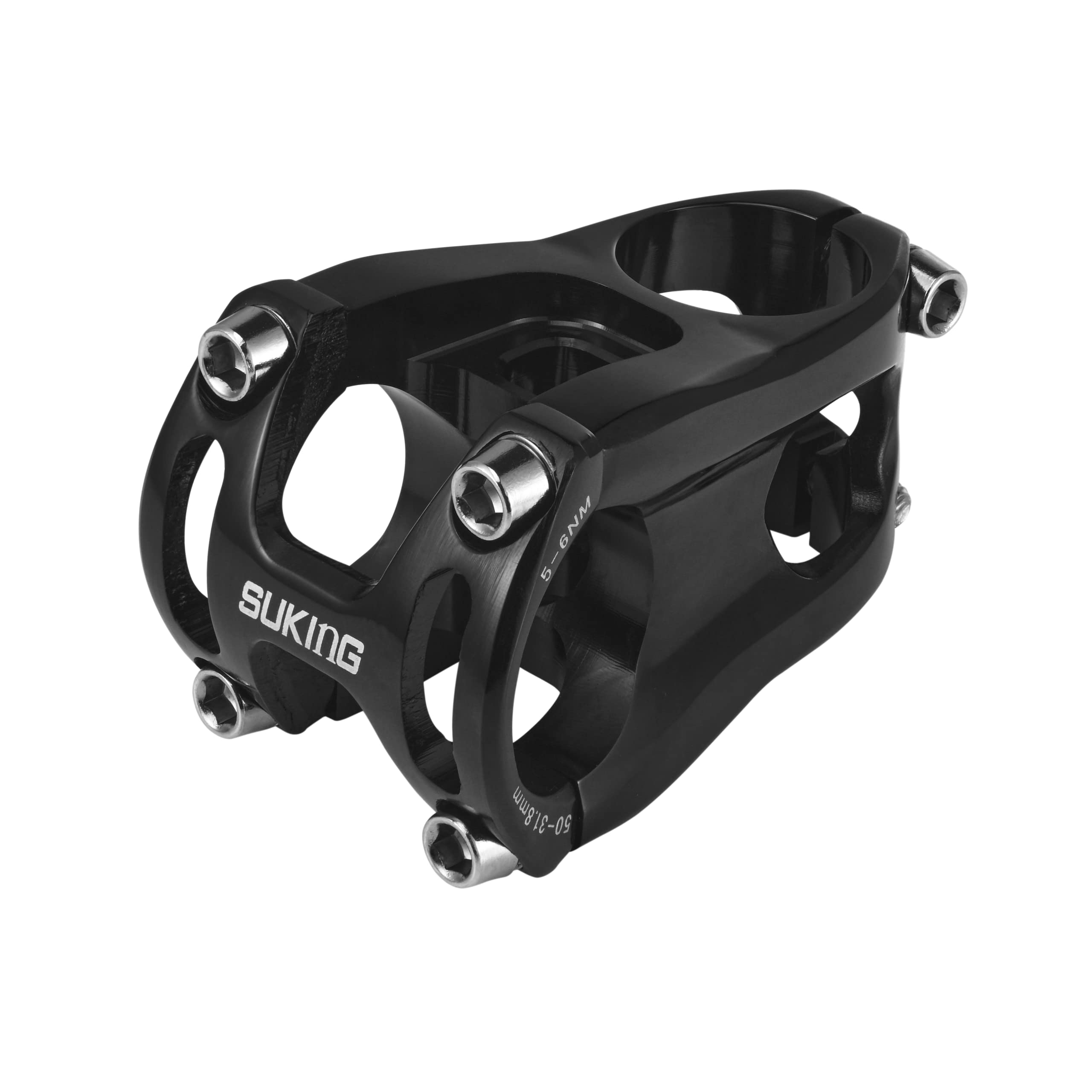 BESNIN Bike Stem MTB Downhill Bike Bicycle Stem 31.8 * 35/50mm 0 degree red/white for Downhill sports (0° 31.8×50mm black)