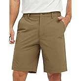 TBMPOY Men's 9" Golf Shorts Casual Stretch Elastic Waist Quick Dry Dress Flat Front Travel Shorts 5 Pockets