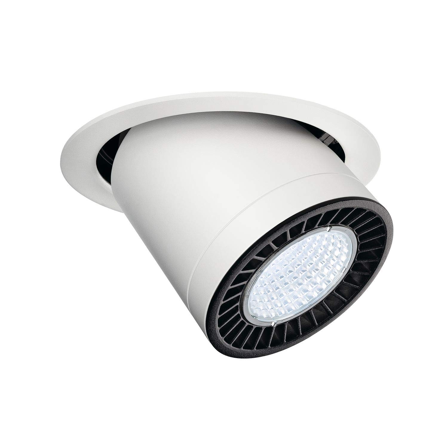 SLV Supros LED Recessed Spotlight, 2100 lm, Round, White, Rotatable and Swivelling Ceiling Light for Interior Lighting, LED Spotlight, Ceiling Lamp, Recessed Light, 1 Bulb, LED Included, Energy Efficiency Class A A++