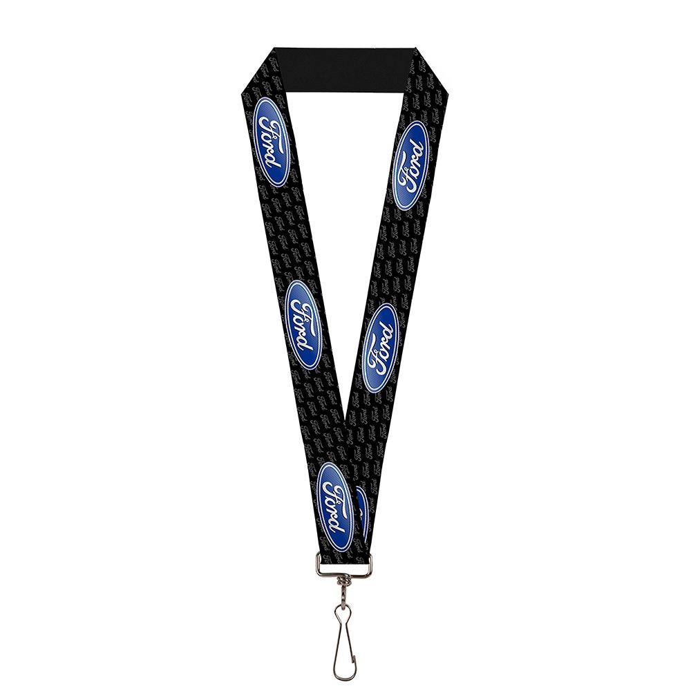 Buckle-Down Unisex's Lanyard-1.0"-Ford Oval Repeat W/Text Key Chain, Multicolor, One Size