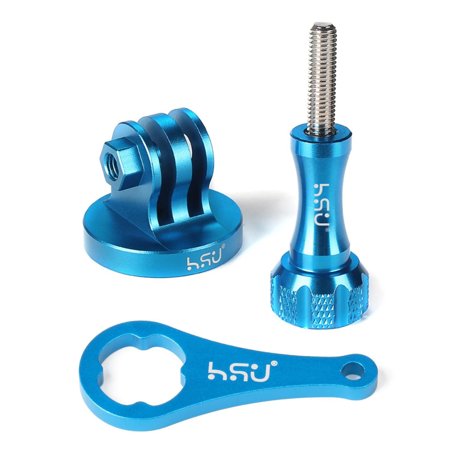 HSU Aluminum Tripod Adapter for GoPro, Action Camera Tripod Mount for Hero 13/12/11/10/9/8/7/6/5/4/3 (Blue)