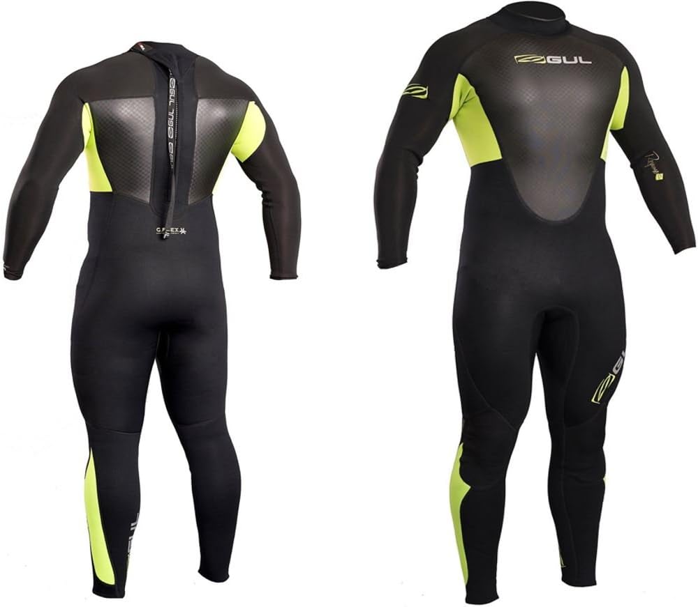 FLATLOCK Gul Response 3//2MM Flatlock Back Zip Wetsuit Black seam construction Easy Stretch