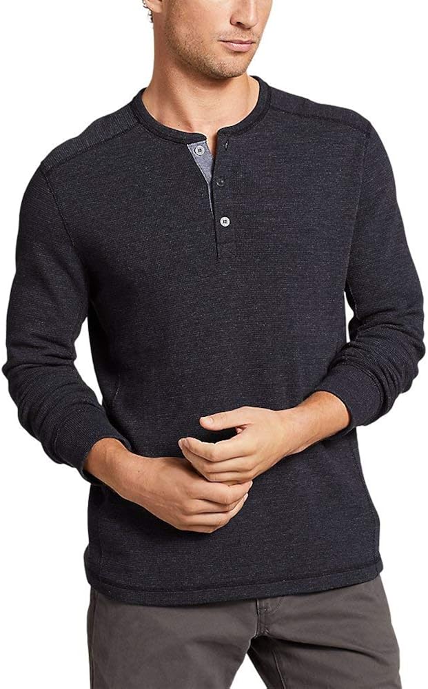 Eddie Bauer Men's Eddie's Favorite Thermal Henley Shirt at  Men’s Clothing store