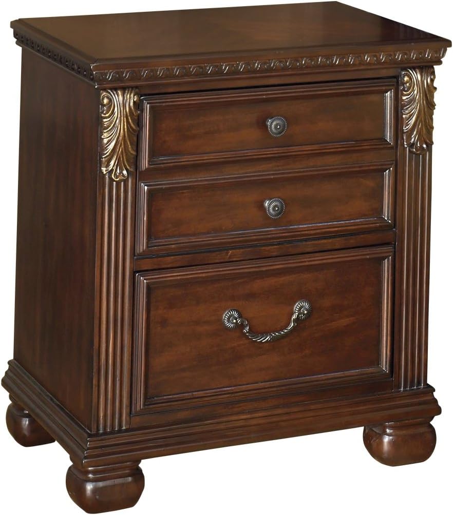 Amazon Com Ashley Furniture Signature Design Leahlyn Nightstand Antique Style Rectangular Warm Brown Furniture Decor