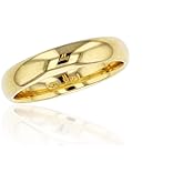 DECADENCE 10K or 14K Yellow & White Gold 4mm Polished Plain Wedding Band, Size 4-14