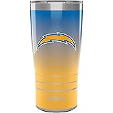 Tervis Traveler NFL Los Angeles Chargers - Ombre Triple Insulated Tumbler Travel Cup Keeps Drinks Cold & Hot, 20oz, Stainless Steel