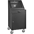 Global Industrial LCD Mobile Console Computer Cabinet, Black, 24-1/2"W x 22-1/2"D x 55-1/2"H