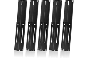 FLAMEDUTY Universal Porcelain Steel Adjustable Grill Heat Plates Heat Tents Heat Shields Grill Burner Cover,Compatible with Charbroil, Nexgrill, Brinkmann, Dyna Glo etc.,Extends from 11.75" up to 21" L,5 Pack