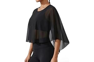 Remidoo Women's Sheer Shawl Capelets Mesh Cape Top Evening Dress Chiffon Poncho Tops Cover Up