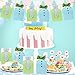 Haperlare 50 pcs My Little Man Candy Favor Boxes Boy Baby Shower Party Favor Boxes with Blue Green Bow Tie Ribbon Paper Candy Bags for Blue Green Gingham Party Decorations Supplies