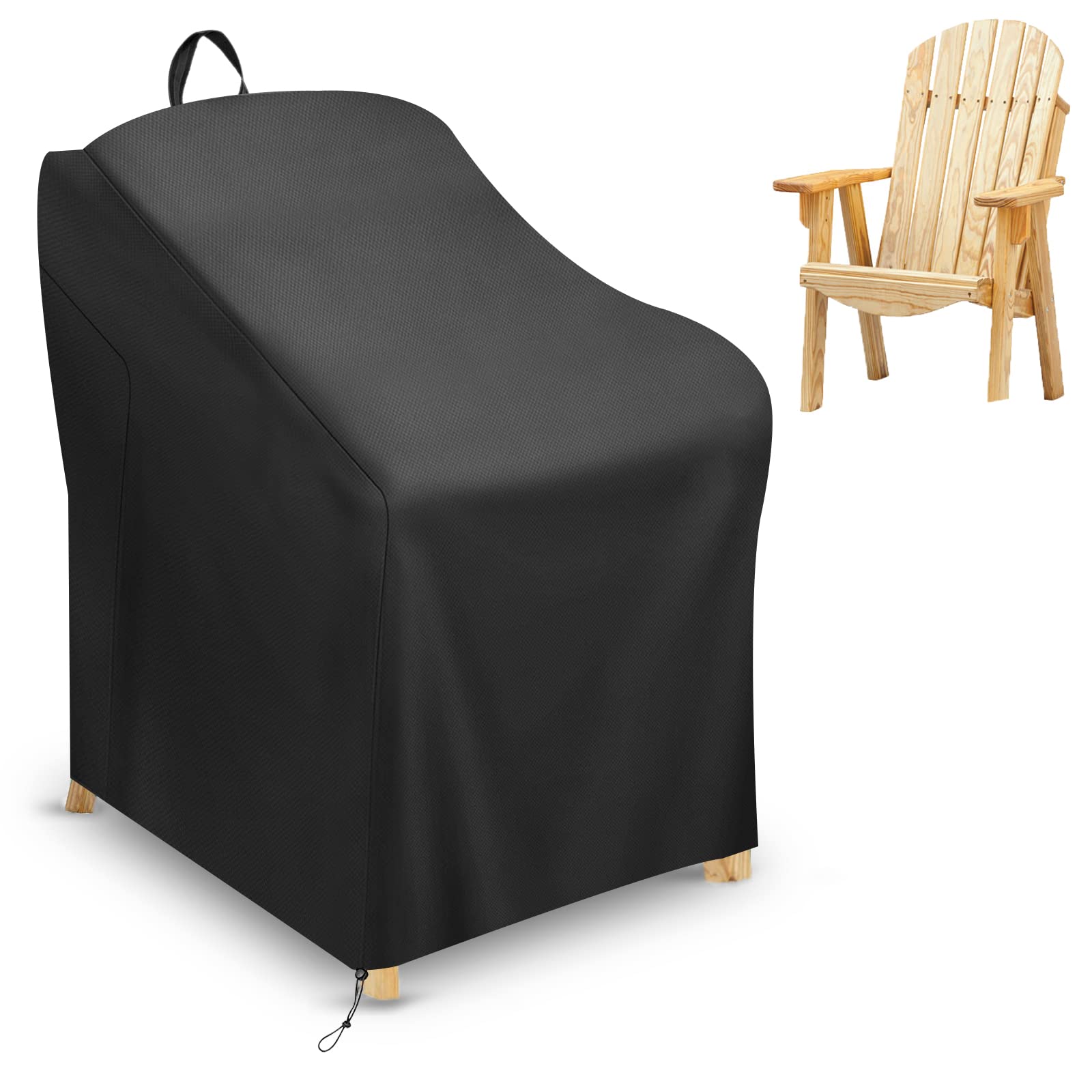 Schleuder Adirondack Garden Chair Cover, Protective Cover for Outdoor Adirondack Chairs, 420D Oxford Fabric, Waterproof and UV Resistant