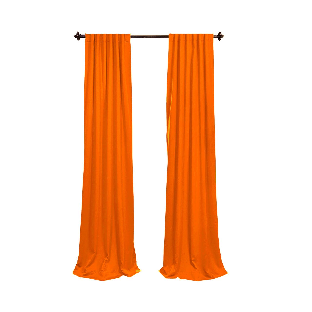 LA Linen Poplin Backdrop Drape, Polyester, Orange, 96 x 58-inch, Pack of 2