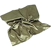 TrendsBlue Elegant Large Silk Feel Solid Color Satin Square Scarf Wrap 35"