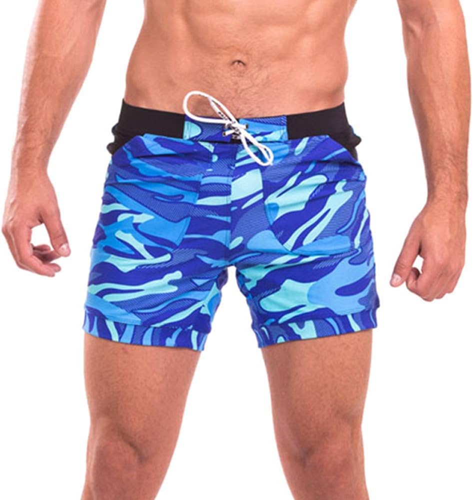 Asseny Men Swim Shorts Swimwear Swimming Trunks Camouflage Beach Running Boxer Briefs Pants