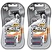 BIC Flex 5 Hybrid Men's 5-Blade Disposable Razor, 1 Handle and 4 Cartridges, 2 Count (Pack of 2)