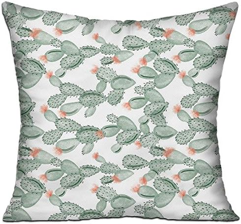 Aminayo Pillow Cover Green Paddle Cactus Rose Cushion Case with Harmless Material For Daily Necessities Keep Warm