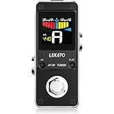 LEKATO Guitar Tuner Pedal with True Bypass, Chromatic Tuner Pedal for Electric Guitar and Bass, Color Display Tuning Pedal with Mute, Pitch and Flat Tuning