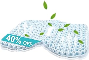 Cooling Gel Seat Cushion for Office Chair, Mkicesky Sciatica, Coccyx Tailbone Pain Relief Cushion Pad for Car Driver Wheelchair Desk Chair, Orthopedic Egg-Cushion Long Sitting with Non-Slip-Cover