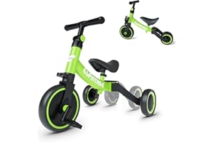 besrey 5 in 1 Toddler Bike for 1 Year to 4 Years Old Kids, Toddler Tricycle Kids Trikes Tricycle, Toys for Boy & Girl, Balance Training, Removable Pedals