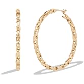 COACH Women's Signature Chain Hoop Earrings