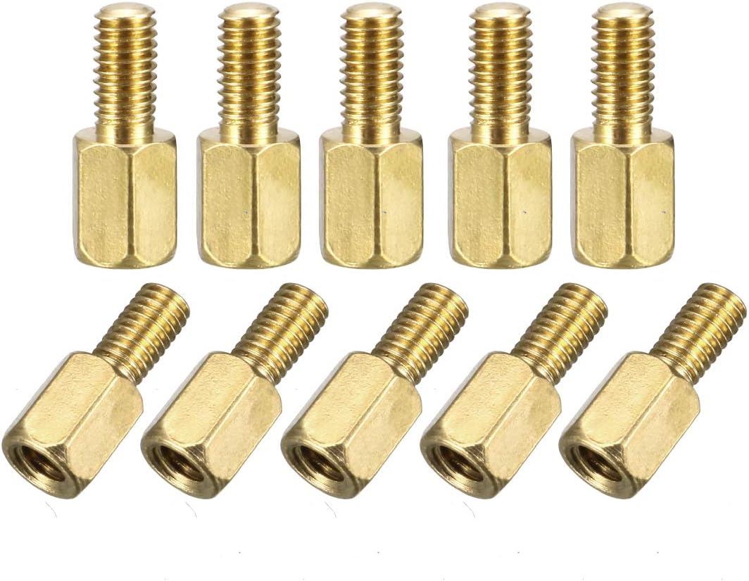 Sourcingmap M3x6mm+M3x6mm Male-Female Brass Hex PCB Motherboard Spacer Standoff for FPV Drone Quadcopter Computer & Circuit Board 50pcs