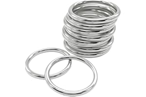 Ewparts Metal Rings 2 inch Macrame Metal Rings for Crafts for Macrame Plant Hangers Dog Collars 10 Pack 5mm Thick Welded Heavy Duty O Ring 2 in Buckle 50mm O Rings for Jewellry Making,Sewing