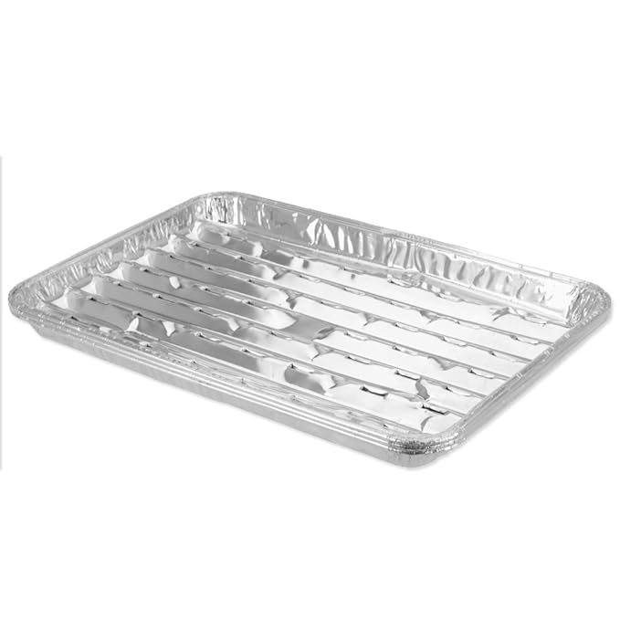 BBQ 4 Trays Rectangular Aluminium Grill Barbecue (34 x 23 x H 2.5 cm