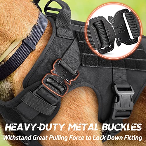 rabbitgoo Tactical Dog Harness for Large Dogs, Heavy Duty Dog Harness