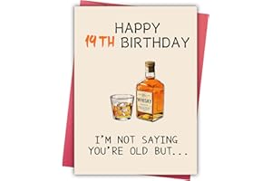 Funny 19th Birthday Card for Boyfriend, Whiskey Birthday Decorations for Boys Girls, Humor 19 Year Old Bday Cards for Him Her